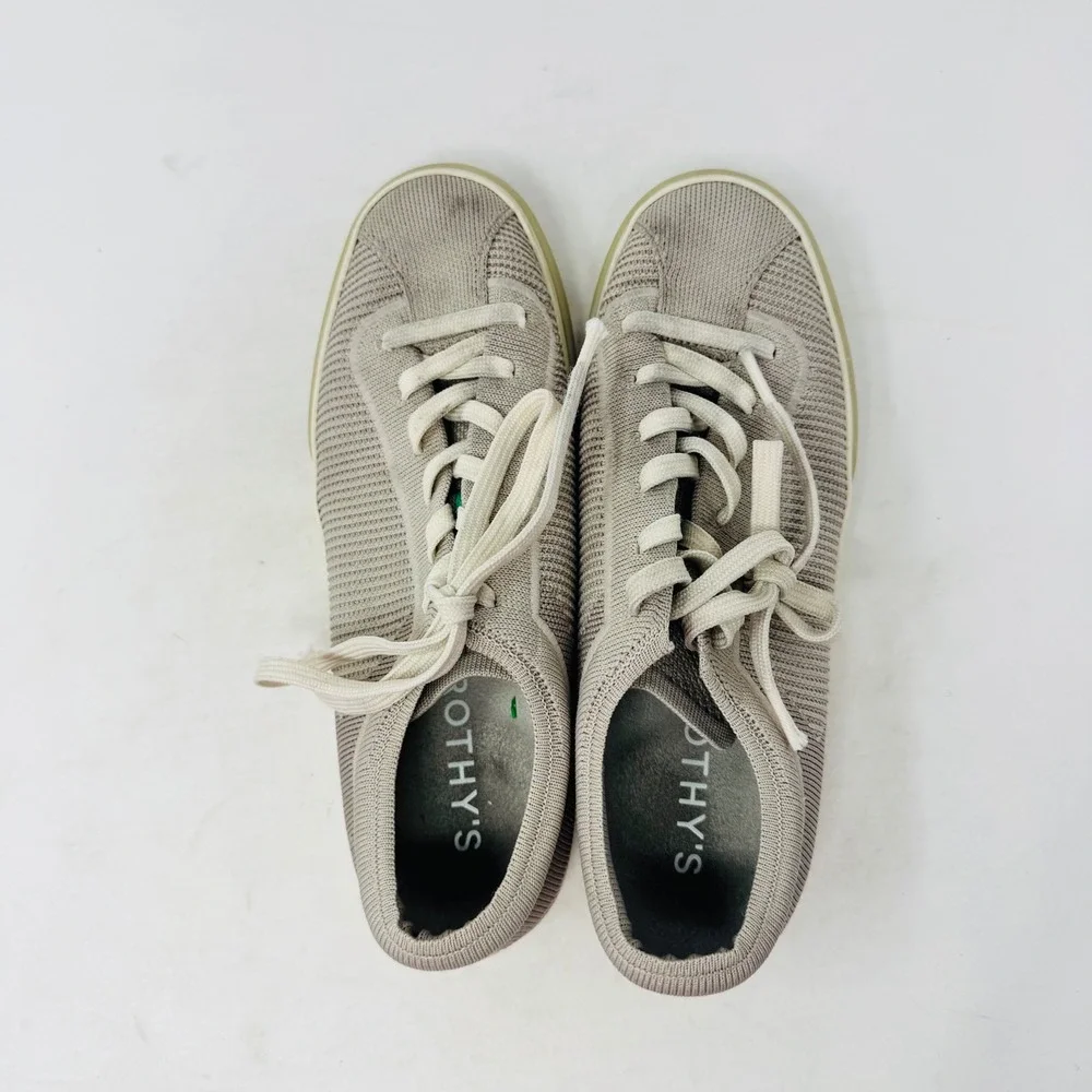 Rothy's Lace Up Sneakers Gray Size 8‎ Sustainable Knit Low Top Earthy Coastal